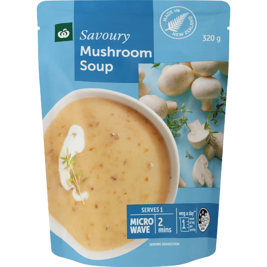 Woolworths Soup Mushroom Pouch 320g