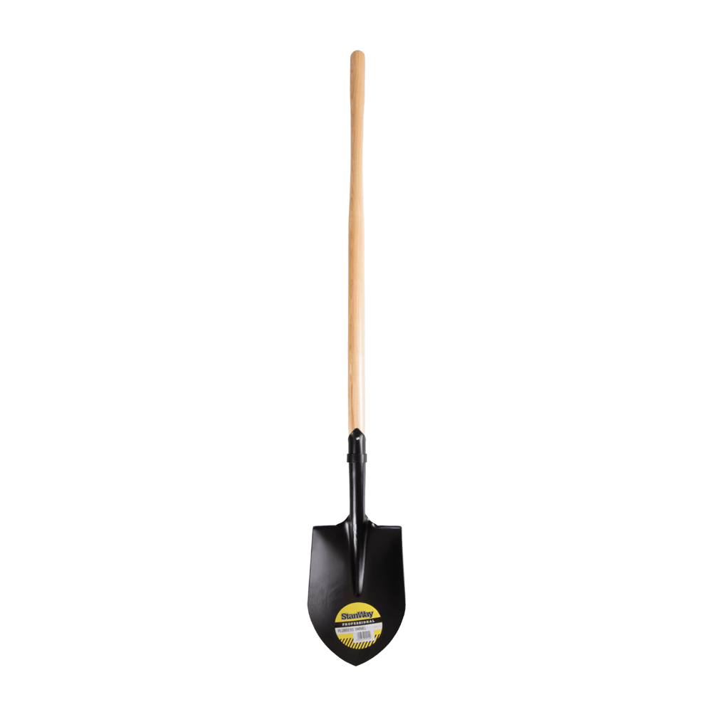 STANWAY Plumbers Shovel with Long Hickory Handle
