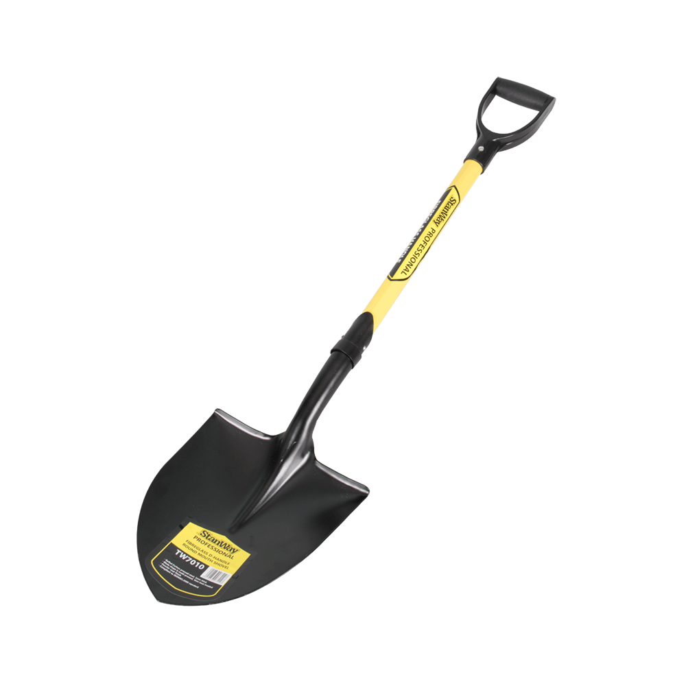 STANWAY Round Mouth Shovel w Fibreglass D-Handle