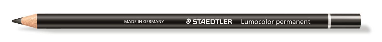 Lumocolor Glasochrom Permanent Pencil - Black (Pack of 12)