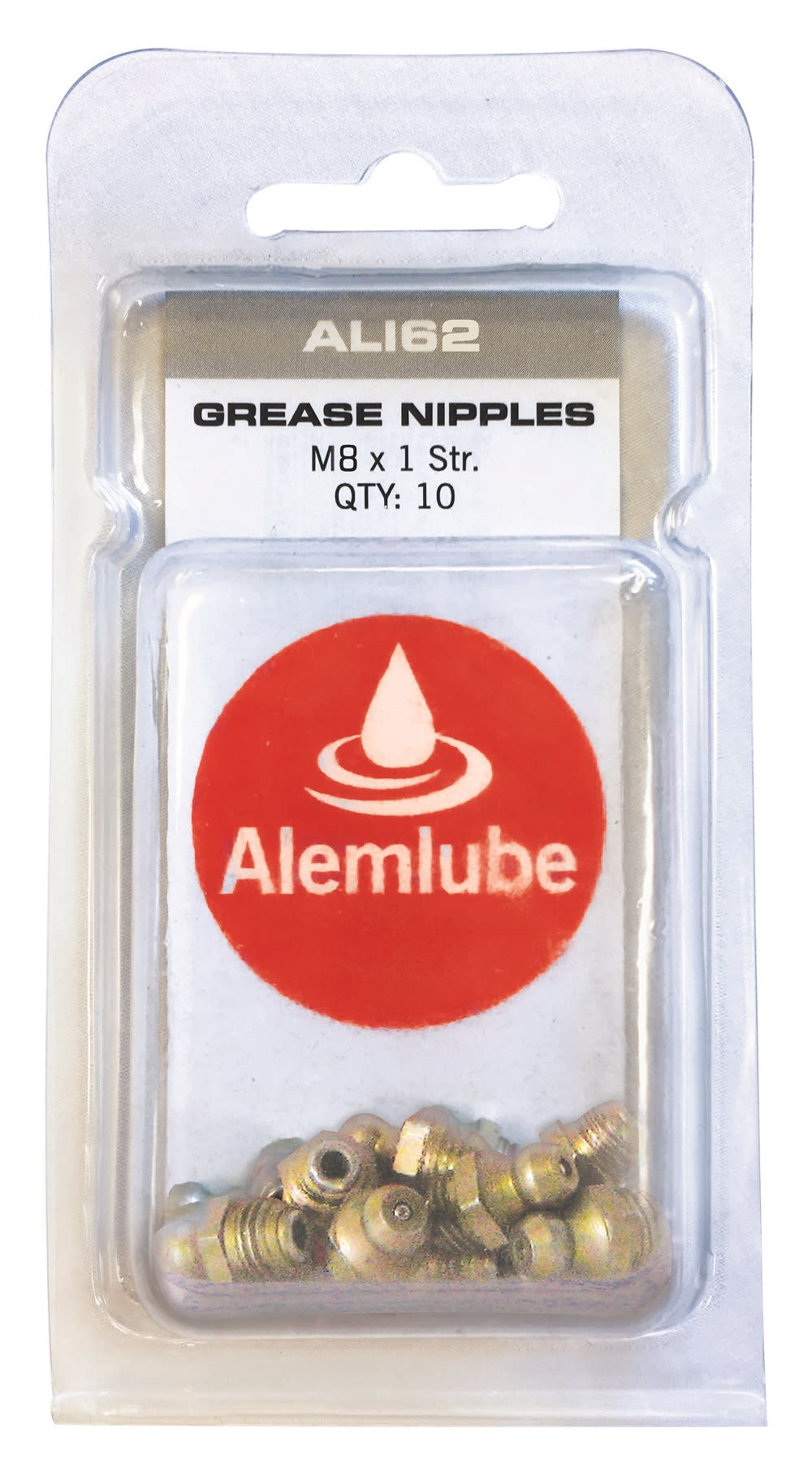 Alemlube Grease Nipple Straight M8 x 1 10 pack