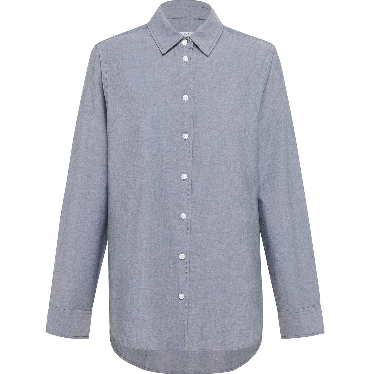 Cotton Chambray Long Sleeved Relaxed Shirt Women's - Charcoal (Size: 24)