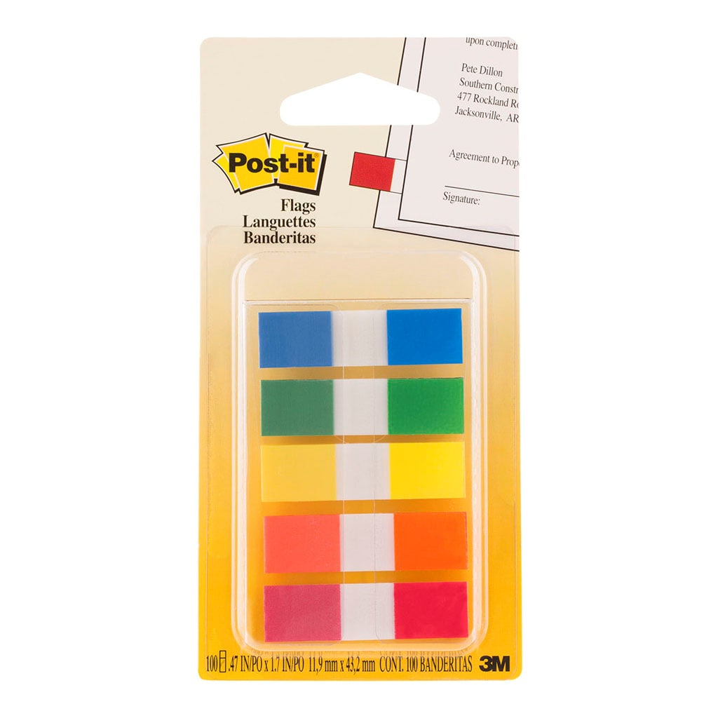 Post-it Flags 683-5CF 12x43mm Primary Colours (Packet)