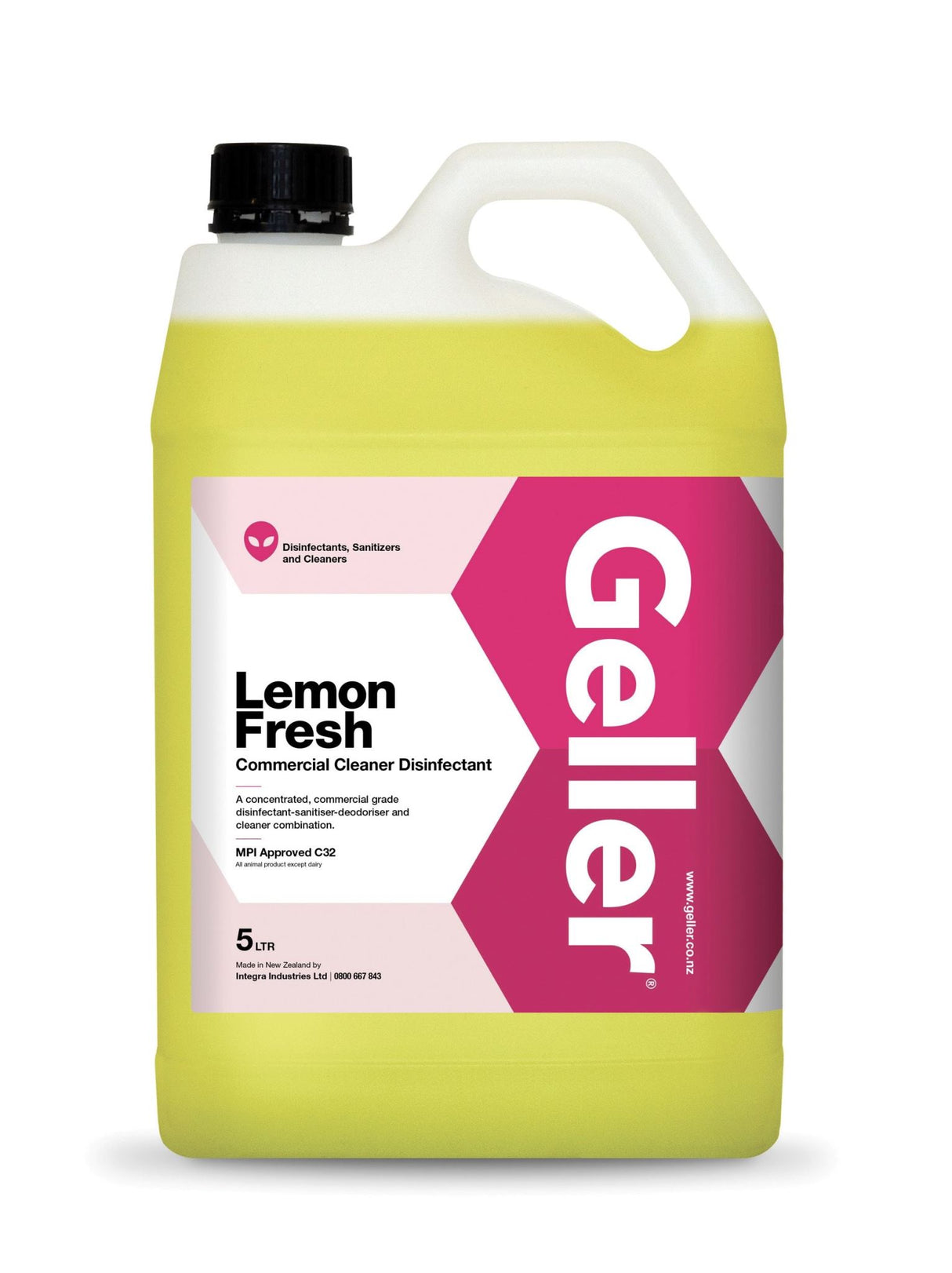 Geller Lemon Fresh Commercial Cleaner & Disinfectant 5L