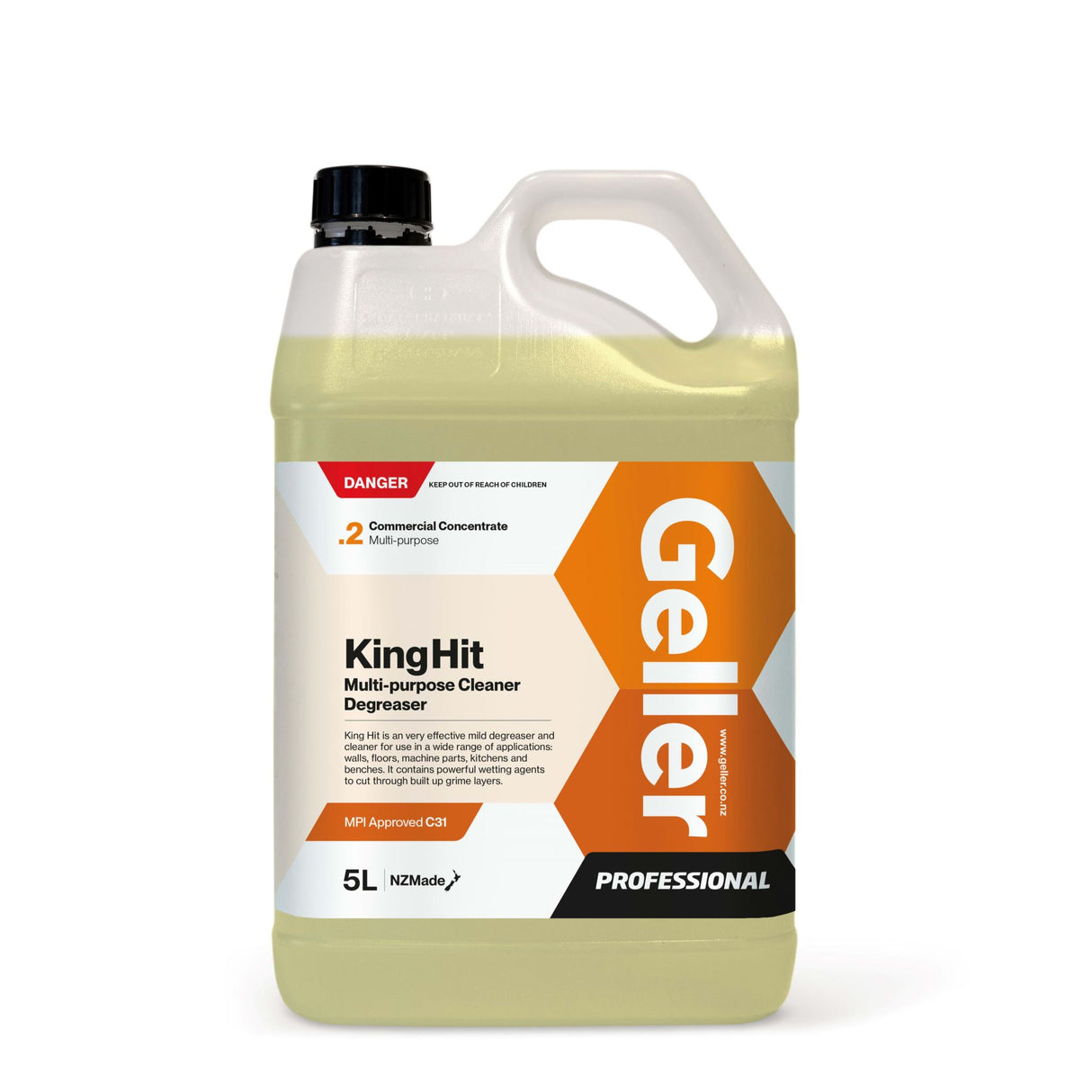 Geller King Hit Multi Purpose Degreaser Cleaner 5L (Each)