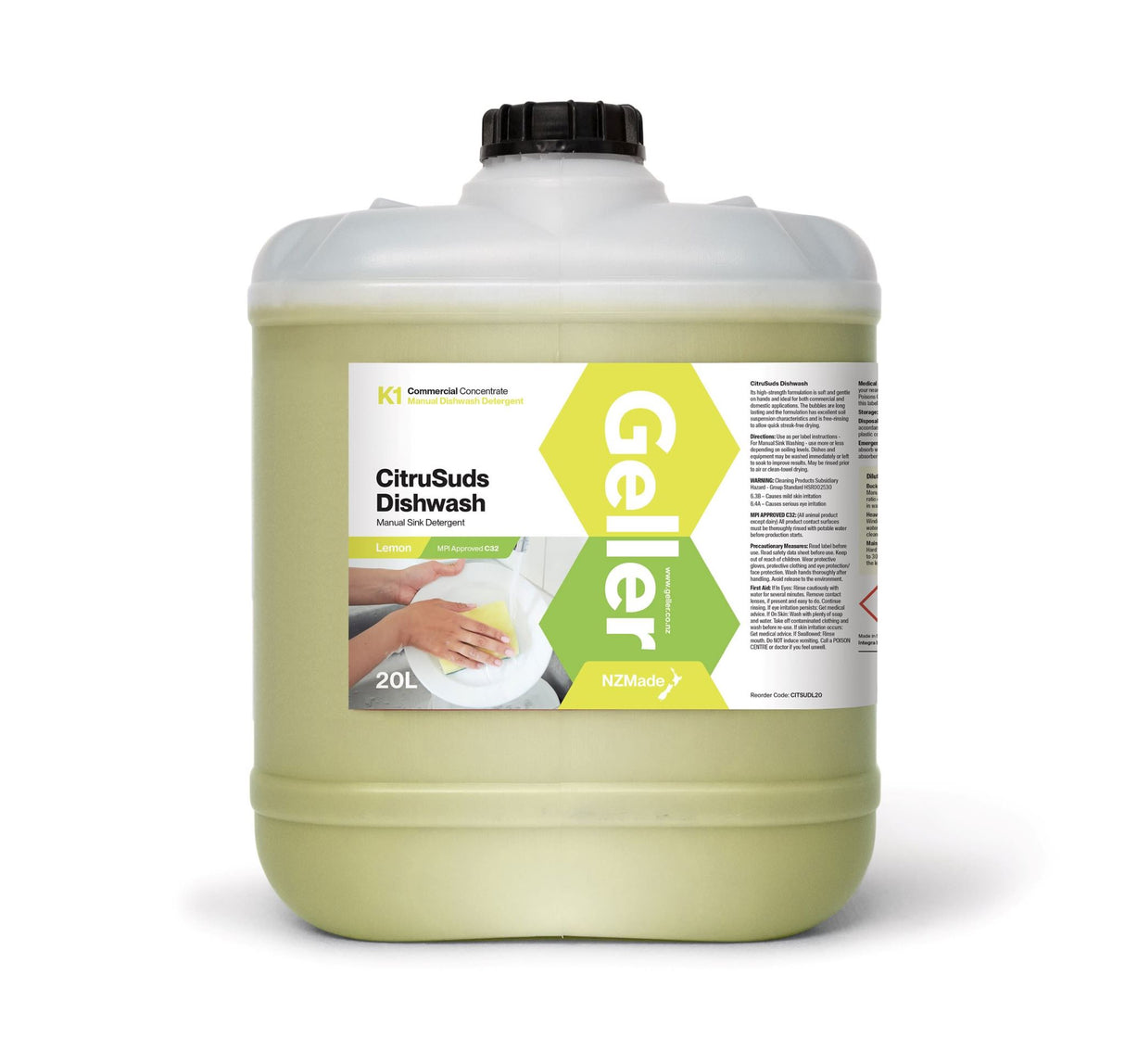 Geller Citrusuds Dishwash Liquid 20L