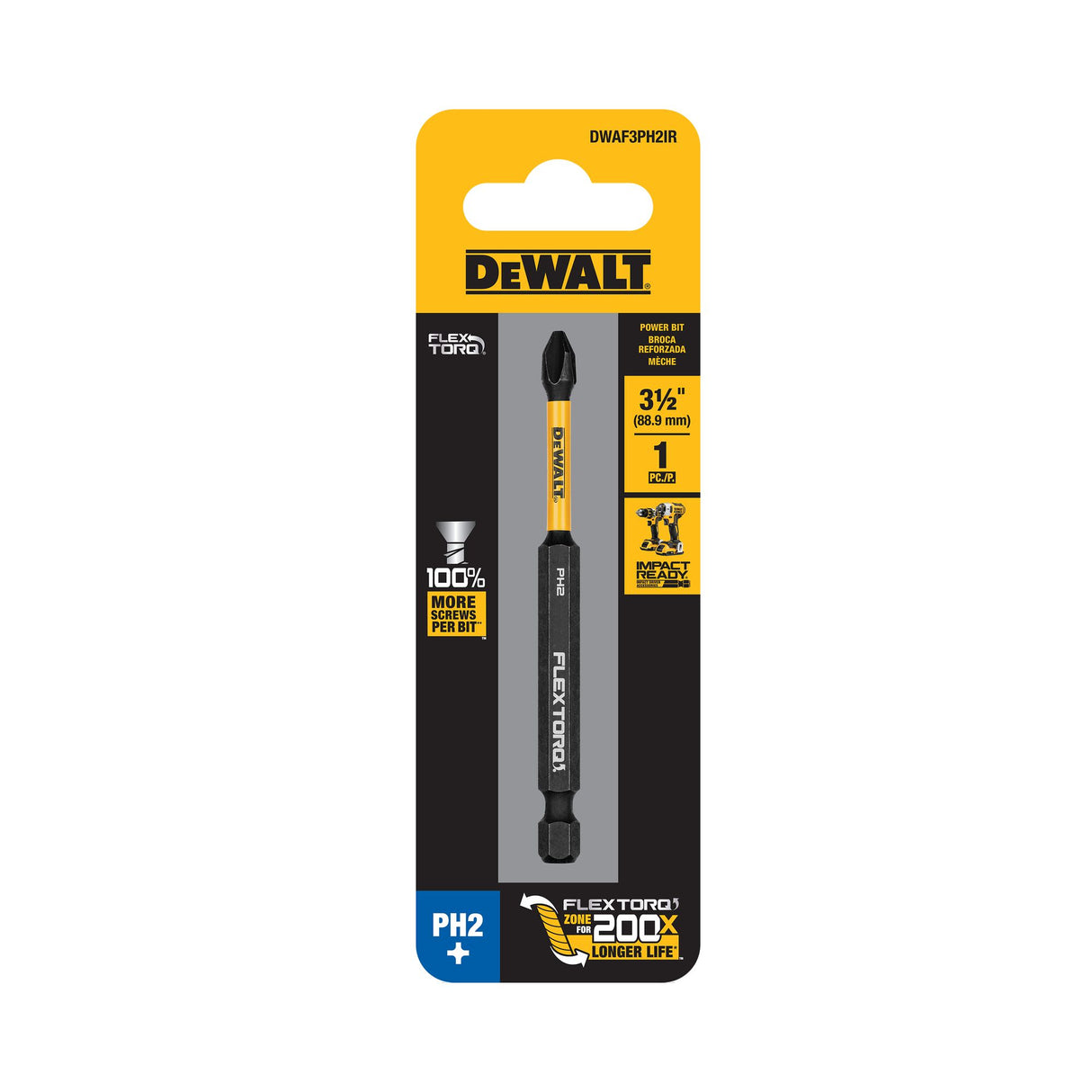 DeWalt PH2 FLEXTORQ Screwdriver Bit 89mm 1 (Pack)