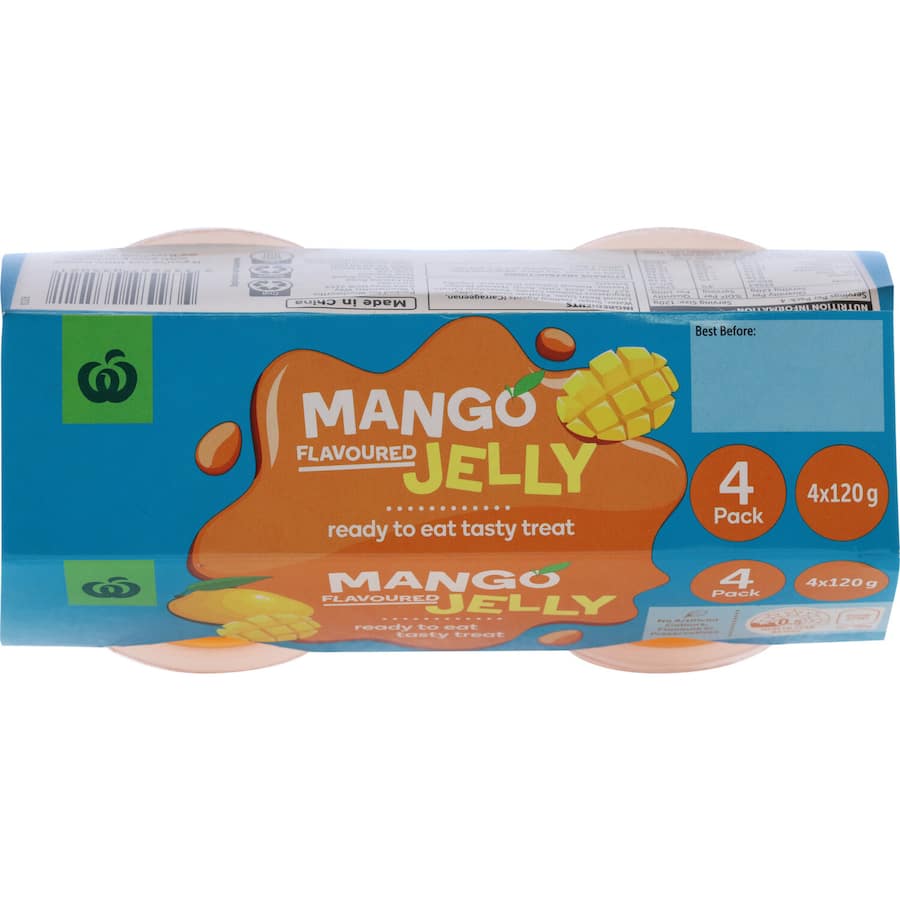 Woolworths Jelly Mango Flavoured 120g pottles 4pack