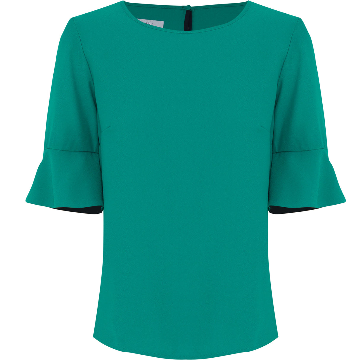 NNT French Georgette Fluted Sleeve Top CATU5T - Emerald Green (Size: 24)