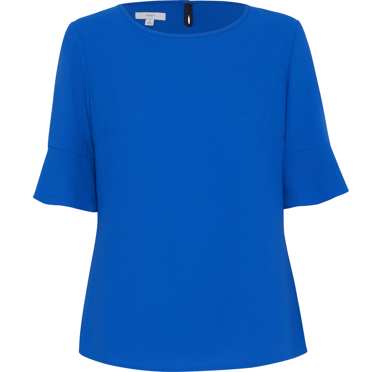 NNT French Georgette Fluted Sleeve Top CATU5T - COBALT (CO) (Size: 10)