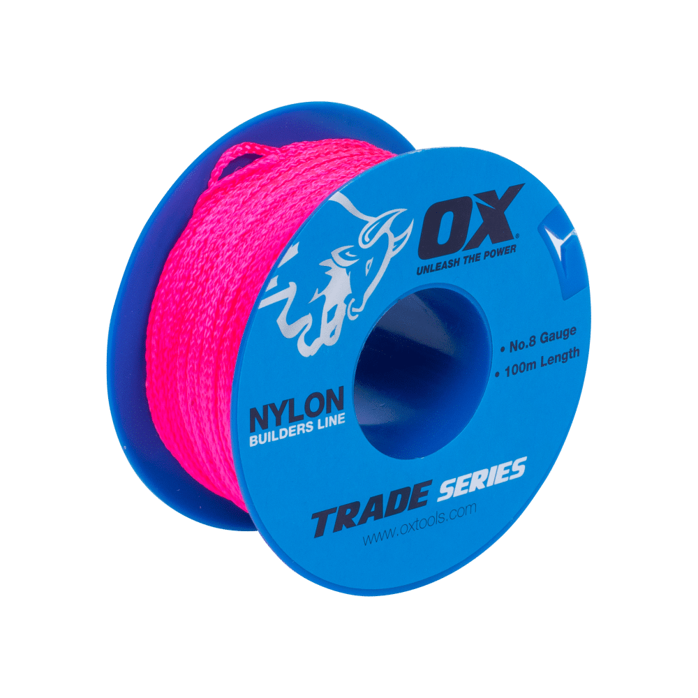 OX Trade Nylon Builders Line No.8 Gauge Pink 50m