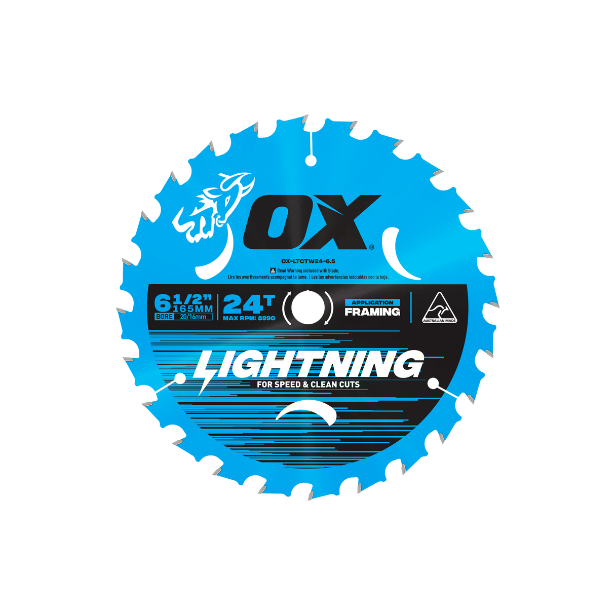 OX Pro Lightning Circular Saw Blade | 24T 165mm