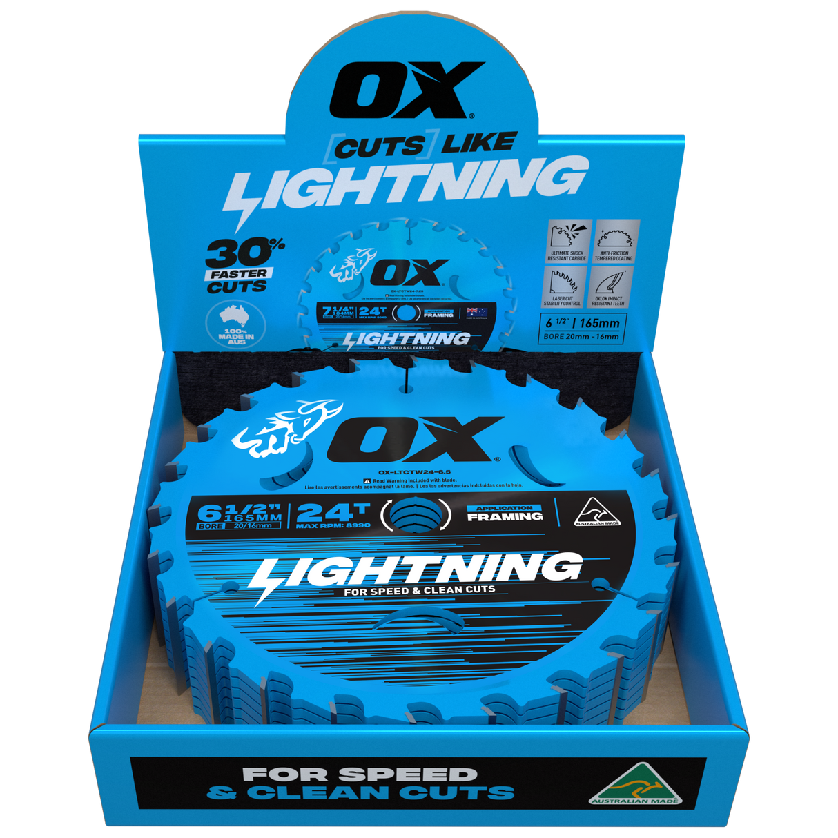 OX Pro Lightning Circular Saw Blade | 24T 165mm 10 (Pack)