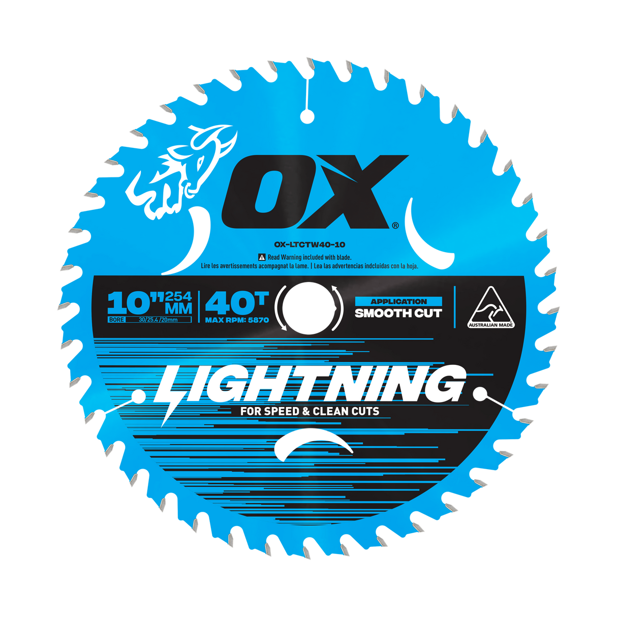 OX Pro Lightning Circular Saw Blade | 40T 254mm