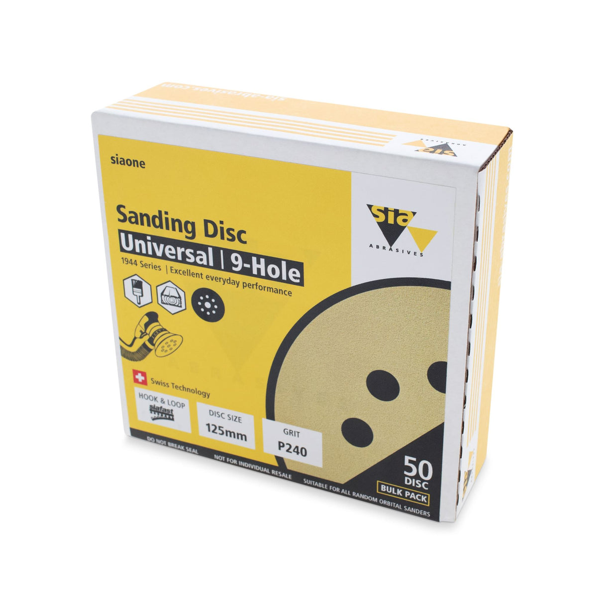 Sia Disc 1944 125mm 9H H/L P240 50 (Pack)