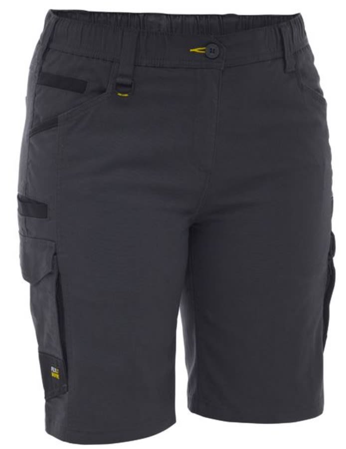 Bisley, FLX & Move Women's Elastic Waist Short - Charcoal (Size: 20)