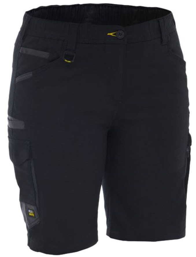 Bisley, FLX & Move Women's Elastic Waist Short - Black (Size: 10)