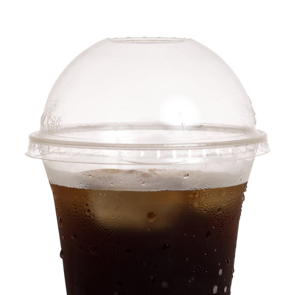 Ecoware 96mm Clear Dome Lid with Open Hole 50pk
