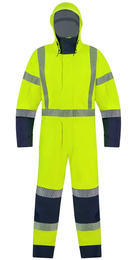 Bison, Extreme Flex Rain Overall, 482051YN - Yellow/Navy - 6XL