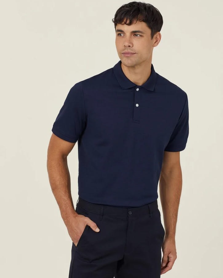 NNT, Men's Anti-bacterial Polyface Polo, CATJ2M - Navy (Size: S)