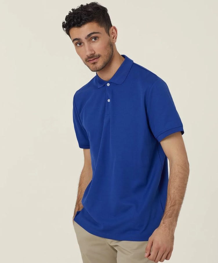 NNT, Men's Anti-bacterial Polyface Polo, CATJ2M - Blue (Size: 3XL)