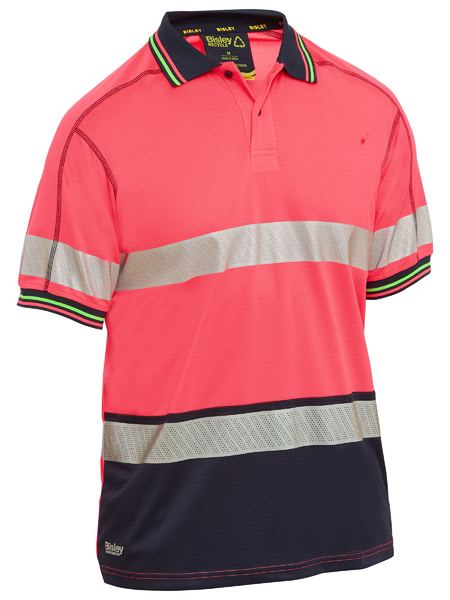 Bisley, Hi Vis Mesh Polo, BK1219T - Orange/Navy - L