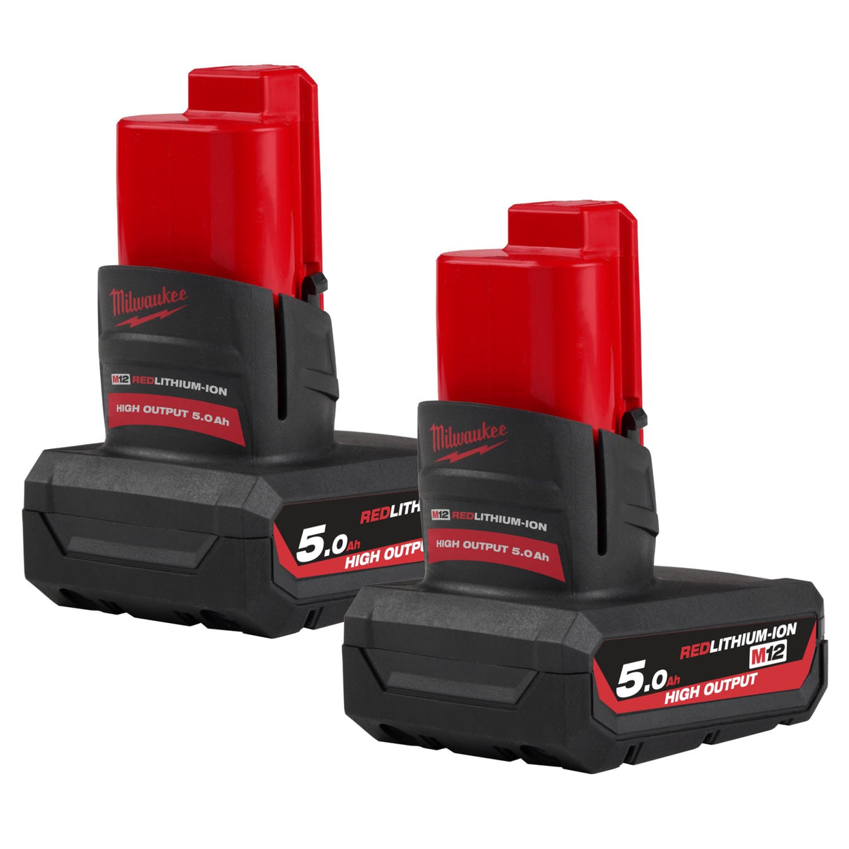Milwaukee M12 REDLITHIUM 5.0Ah Battery Twin Pack