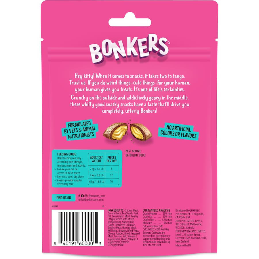 Bonkers Cat Treats Seafood Pouch 85g