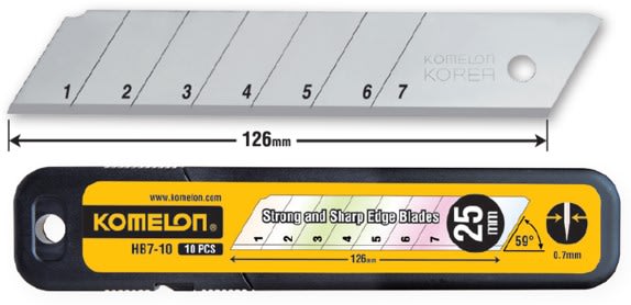Komelon Snap Off Blades 25mm Pack of 10