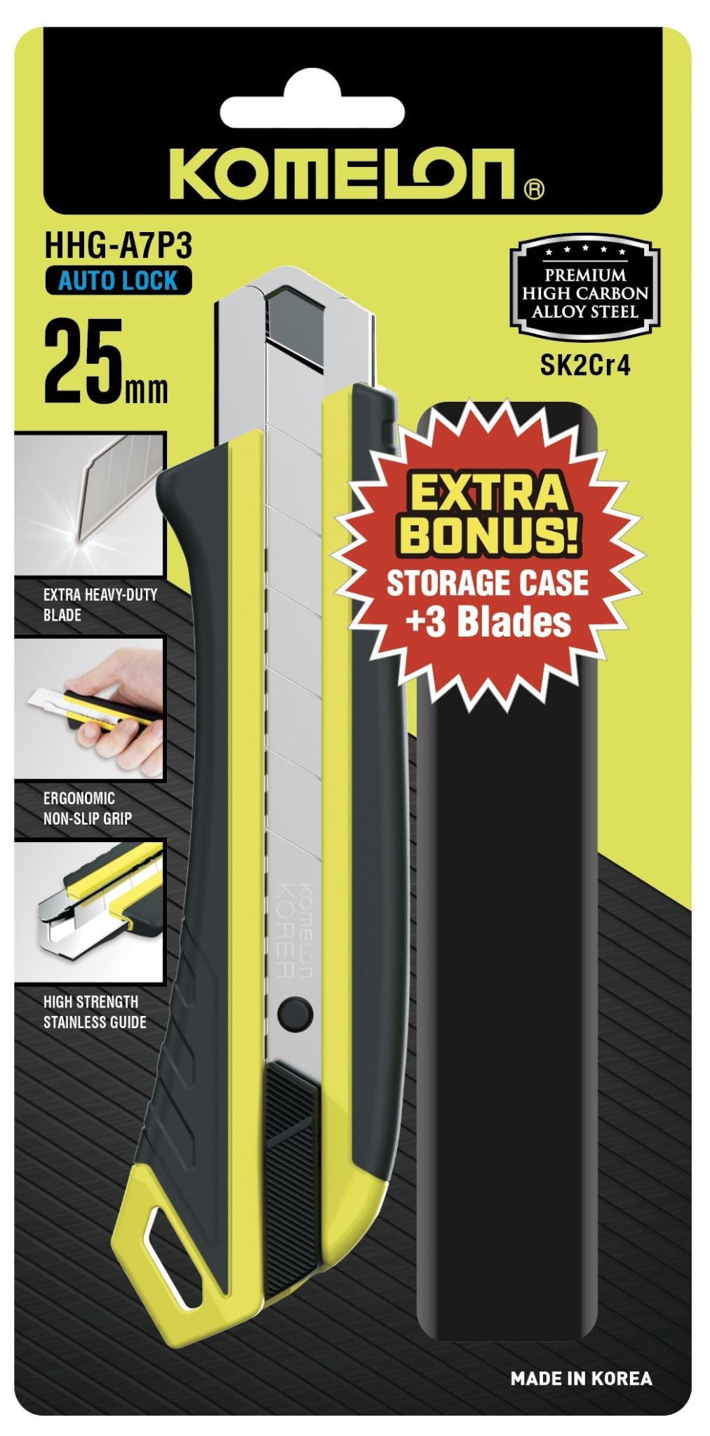 Komelon Snap Off High-Vis Ergonomic Non-Slip Knife (Each)