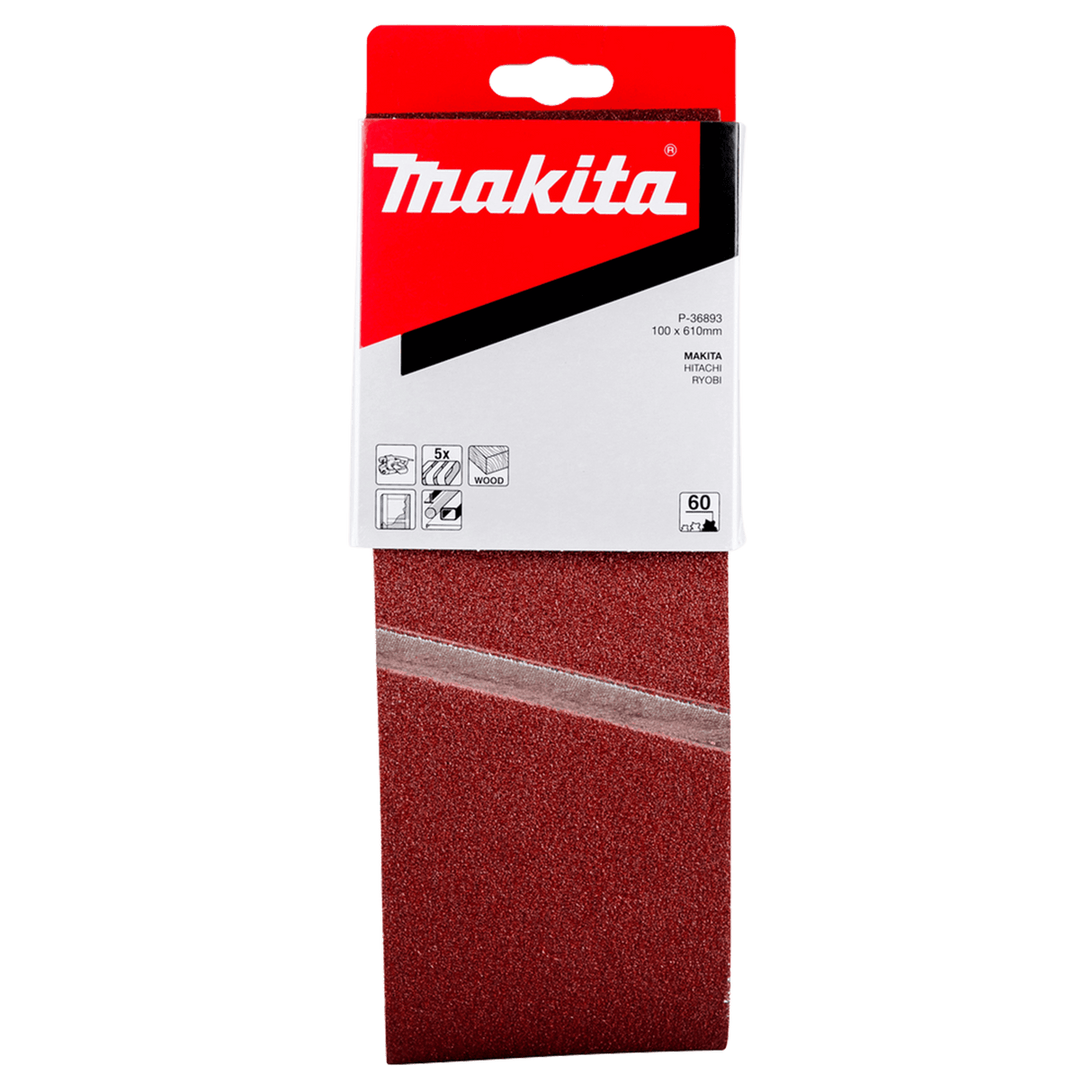 Makita Sanding Belt 60G 100 x 610mm Pack of 5