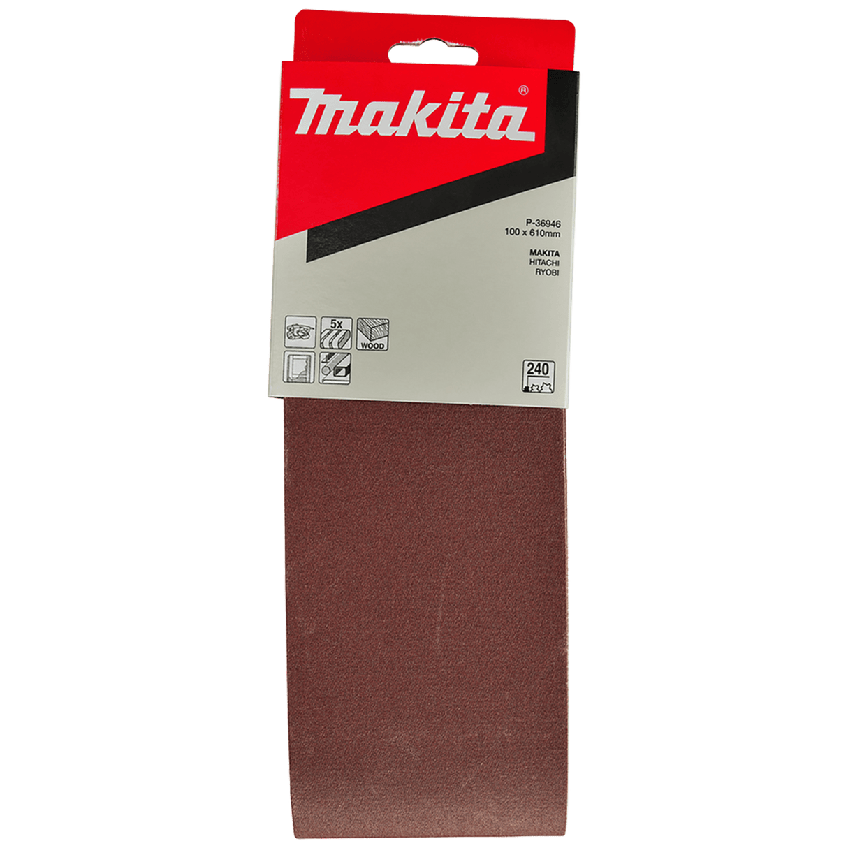 Makita Sanding Belt 240G 100 x 610mm Pack of 5