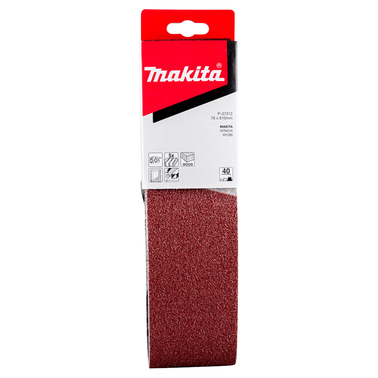 Makita Sanding Belt 40G 76 x 610mm Pack of 5