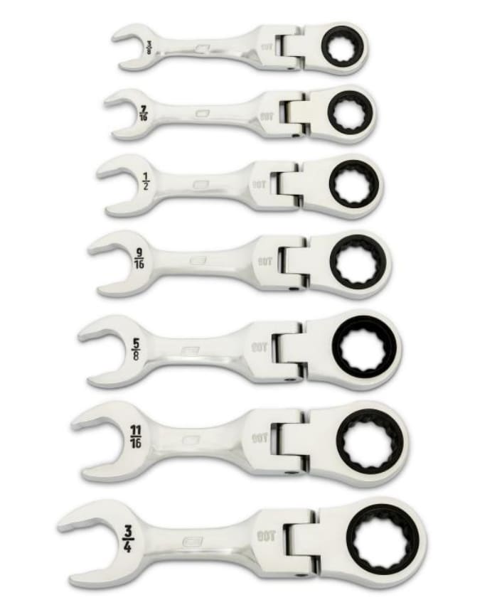 Gear Wrench 7Pc Ratcheting Combination Wrench Set