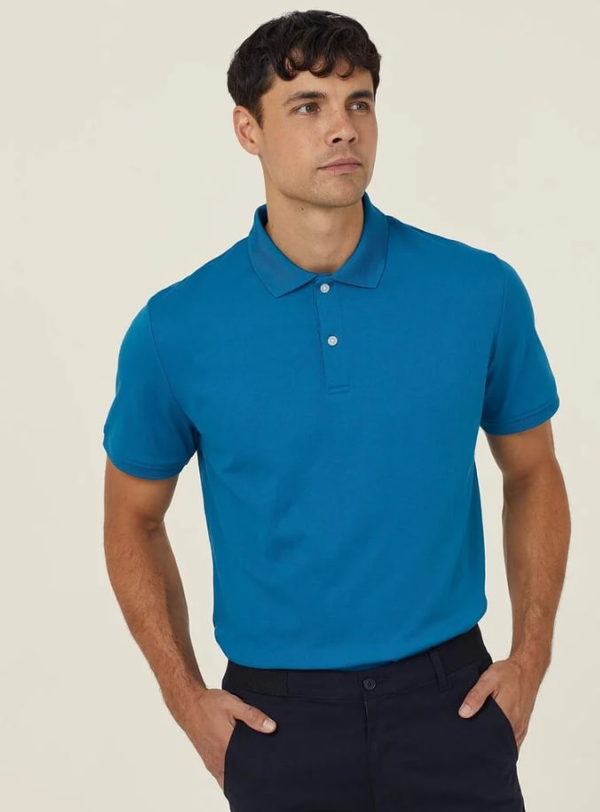 NNT, Men's Anti-bacterial Polyface Polo, CATJ2M - Teal (Size: 3XL)