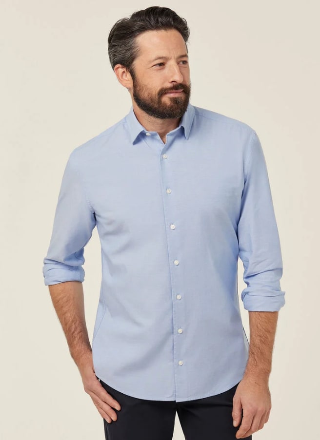 NNT Cotton Chambray Long Sleeve Shirt CATJJU - Charcoal (Size: 39)