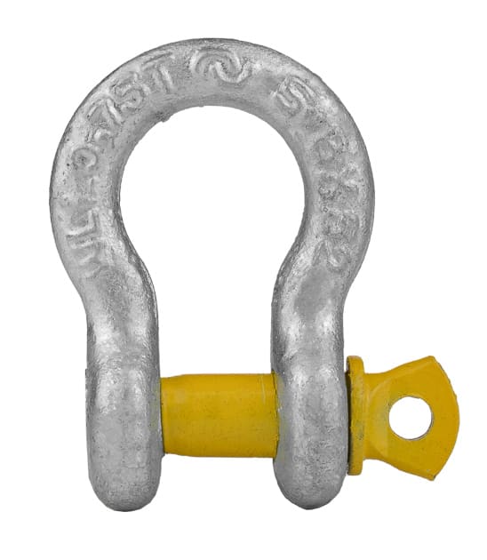 Bullivants Bow Shackle Screw Pin 0.75T WLL 8mm Body Diameter (Each)