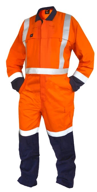 Safe-T-Tec FR X-Back Overall 8.8cal, 860049 - Orange/Navy - 07