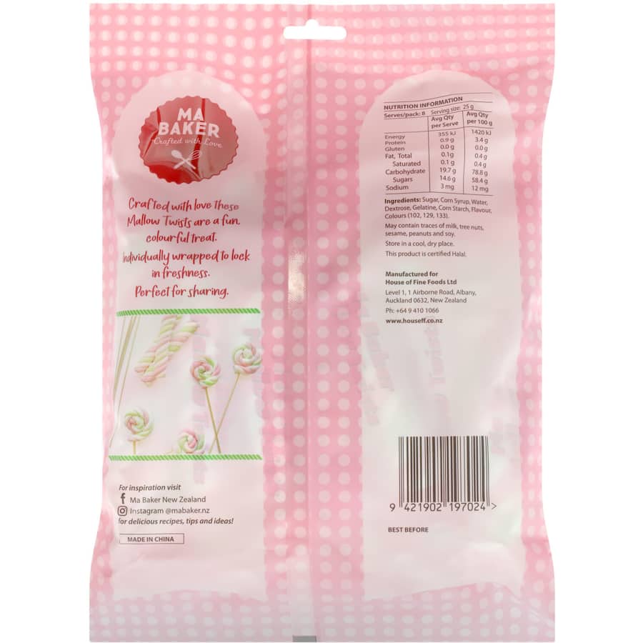 Ma Baker Marshmallows Twists 200g