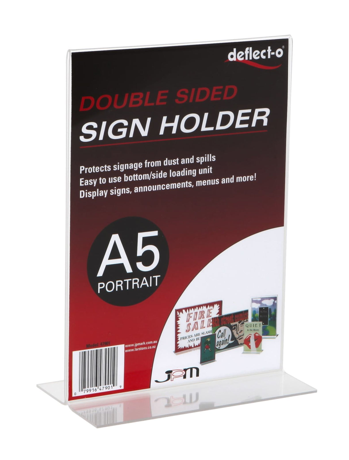 Deflecto Upright Sign Holder Double-Sided Portrait A5 (Each)