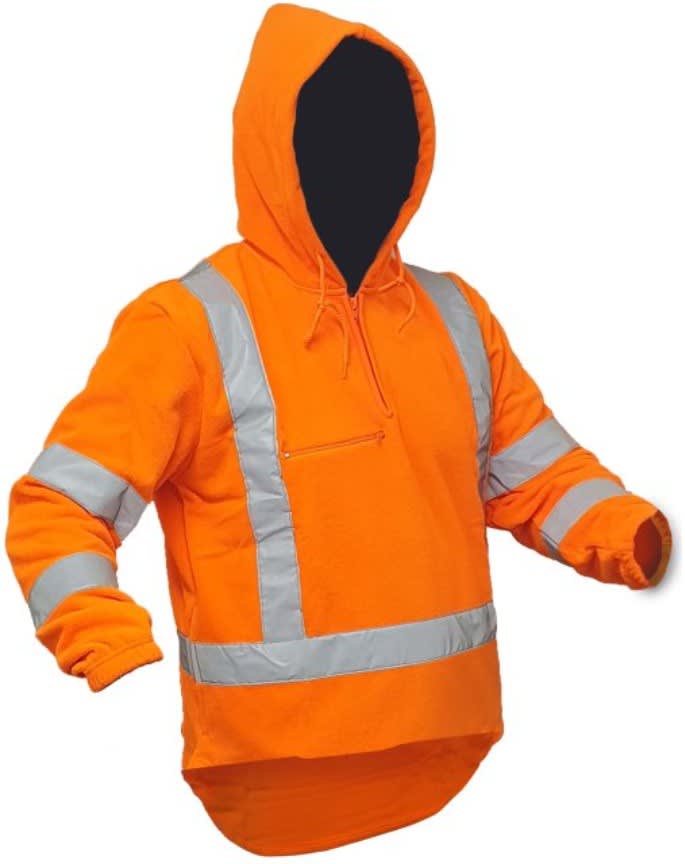 Caution, TTMC X-Back 1/2 Zip Hoodie (Each) - Fluro Orange - M