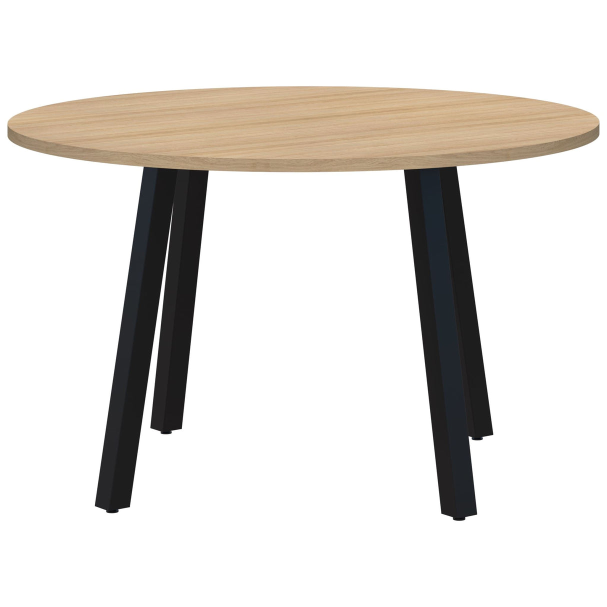 Modella II Round Meeting Table - Classic Oak/Black 1200mm