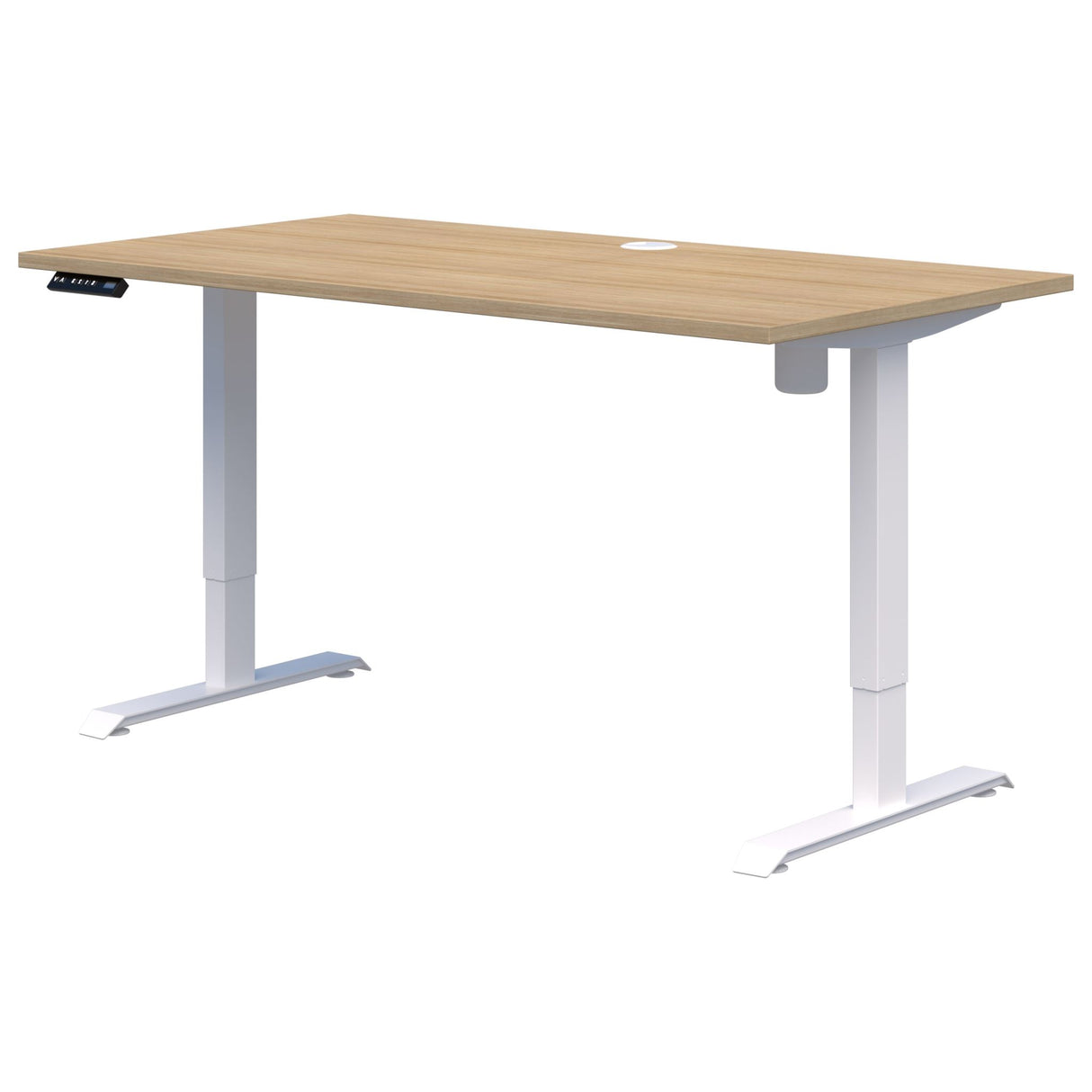 Rapid Electric Desk 1500 x 800 Classic Oak/White