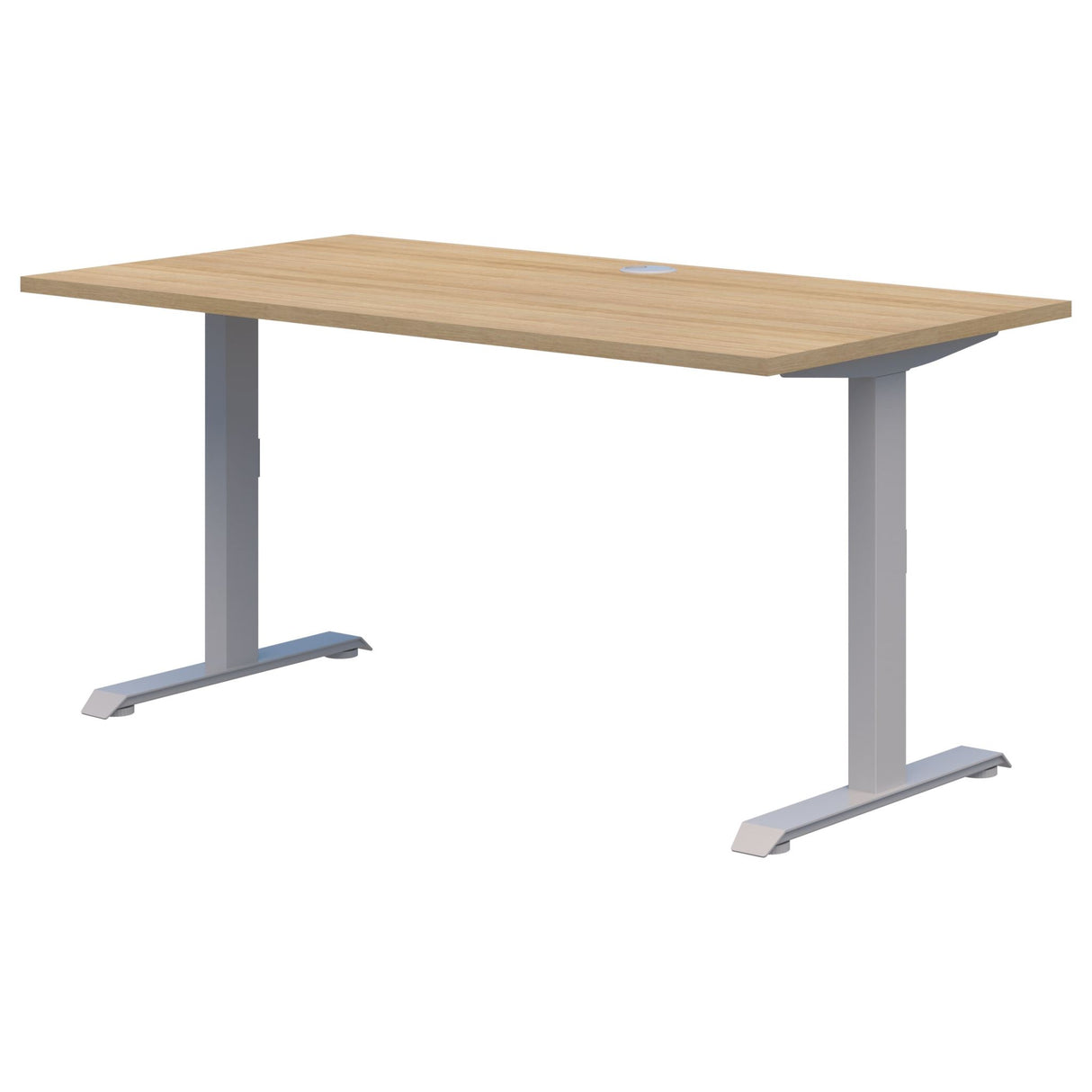 Rapid Fixed Height Desk 1500 x 800 Oak/Silver