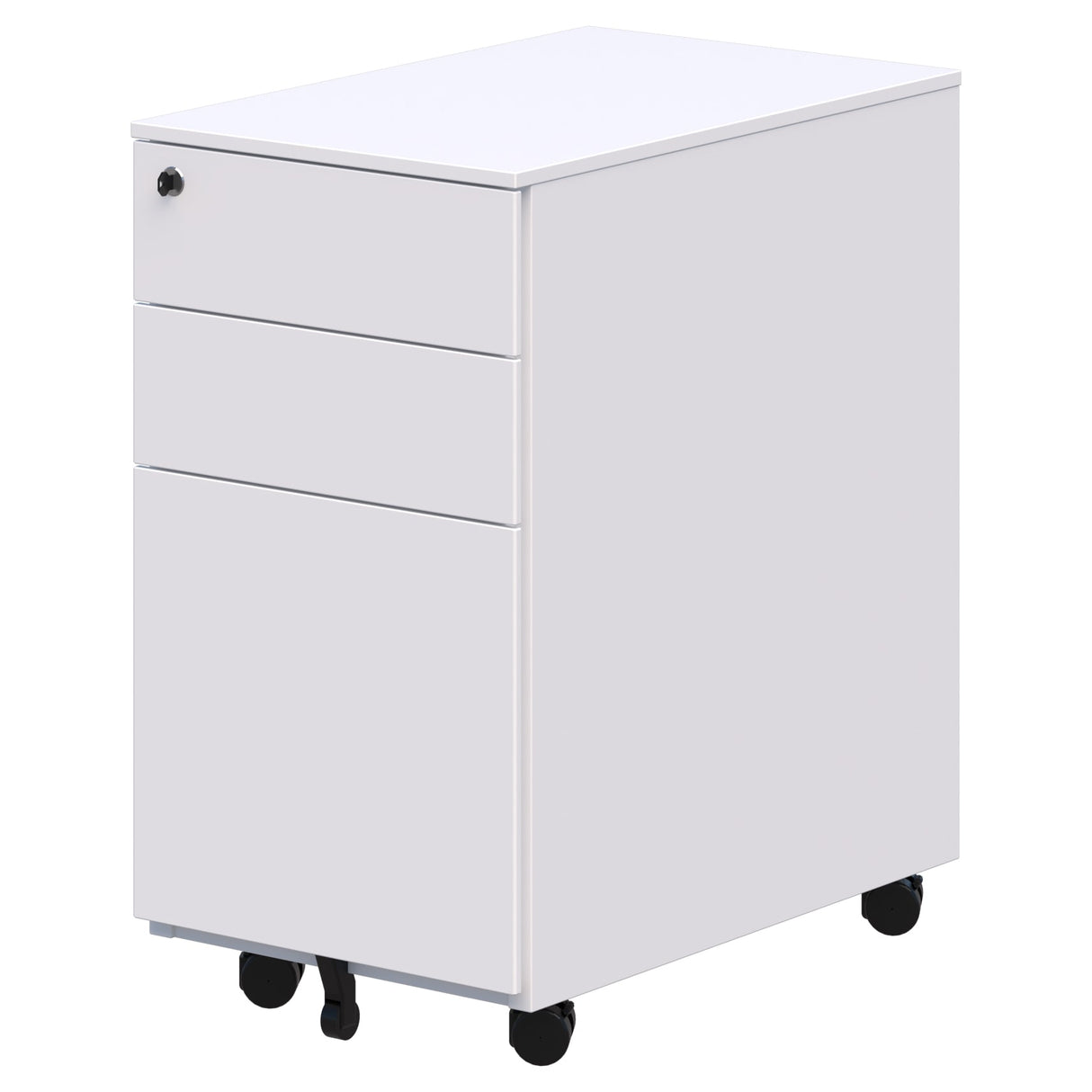 Cube Slim Mobile Pedestal White (Quickship) (Each)