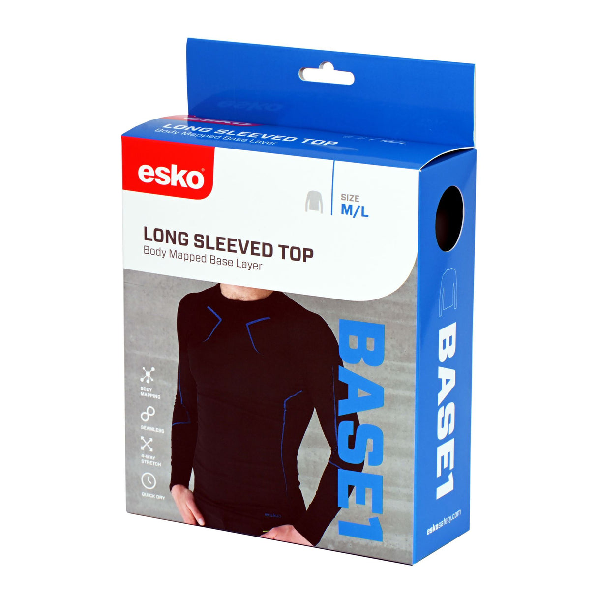 Esko Base1 Long Sleeve Thermal Top - Black/Blue - 3X/
