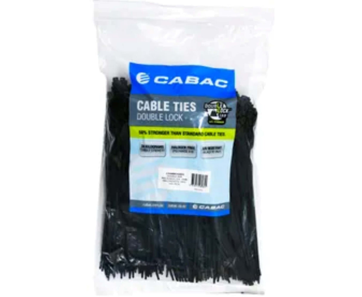 Cabac Nylon 66 Black Double Lock Cable Tie UV 280 x 4.3mm 1000 (Pack)