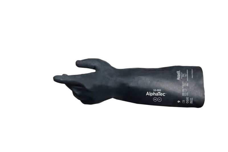 AlphaTec 53-002 Butyl Chemical Gauntlet Gloves (Pair) - Black - 09