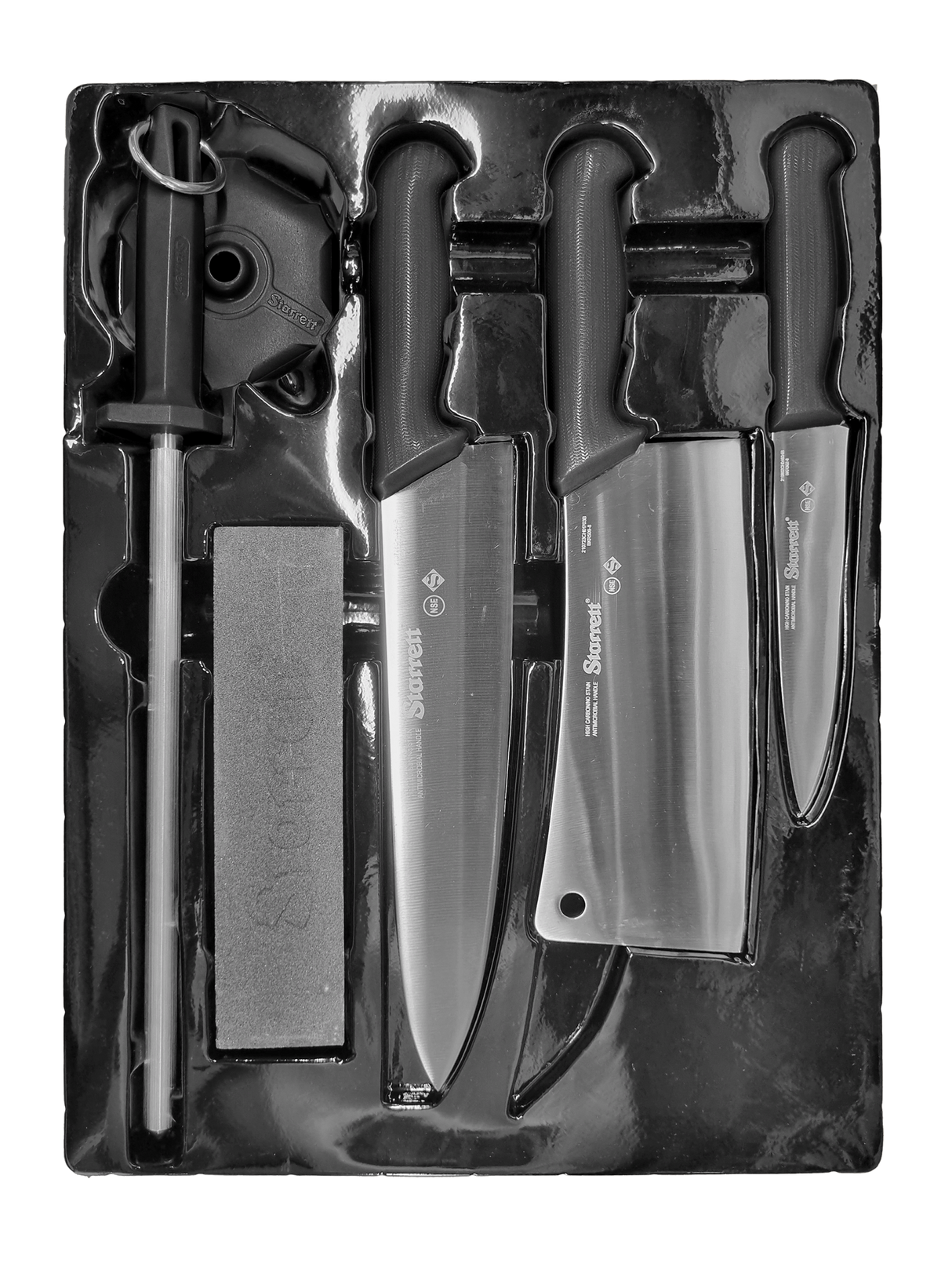 Starrett 6pce Professional Chefs Knife Set - Black