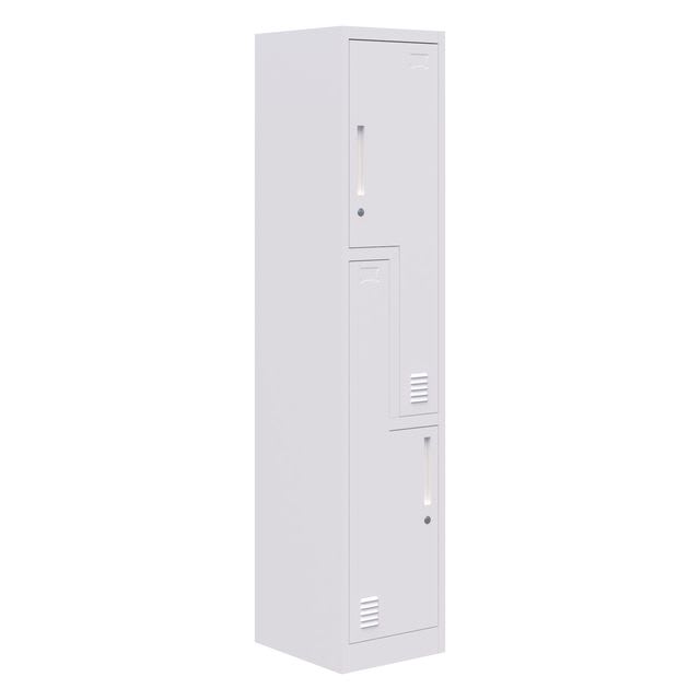 Fortis 2 Door Steel Step Locker White Key Lock